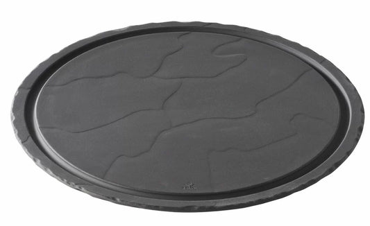 Steak plate, dia. 30 cm, black matt slate style color Basalt Round Plate line REVOL 2stk - pk