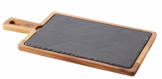 Board for 30 x 20 cm basalt tray 43 x 23 x 1.5 cm, acacia color Rectangular Wooden Board line REVOL 3stk - pk