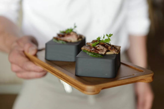 Tray for 30 x 16 cm plate basalt 34 x 19.5 x 1.5 cm, bamboo color Rectangular Plate Liner line REVOL 6stk - pk