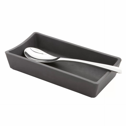 Black ceramic spoon rest, matt slate style color Rvlt2 Spoon Rest line REVOL 3stk - pk