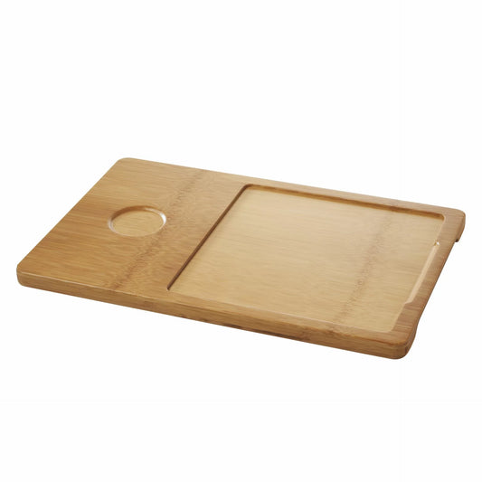 Tray for square 20 cm plate + 25 cl basalt bowl, 37 x 24 x 1.7 cm, bamboo color Double-Well Tray For Sq Plate+Bowl line REVOL 6stk - pk